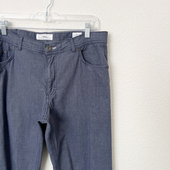 [Brax] Feel Good Cooper Fancy Navy Blue Textured Denim Regular Fit Jeans 36x34 - Picture 4 of 10